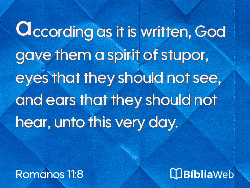 Romanos 11:8 em imagem para compartilhar