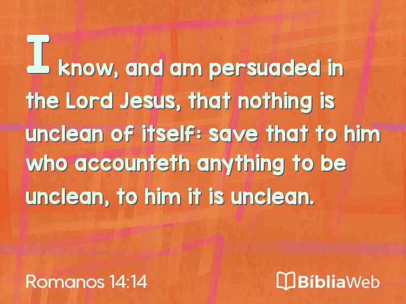 Romanos 14:14 em imagem para compartilhar