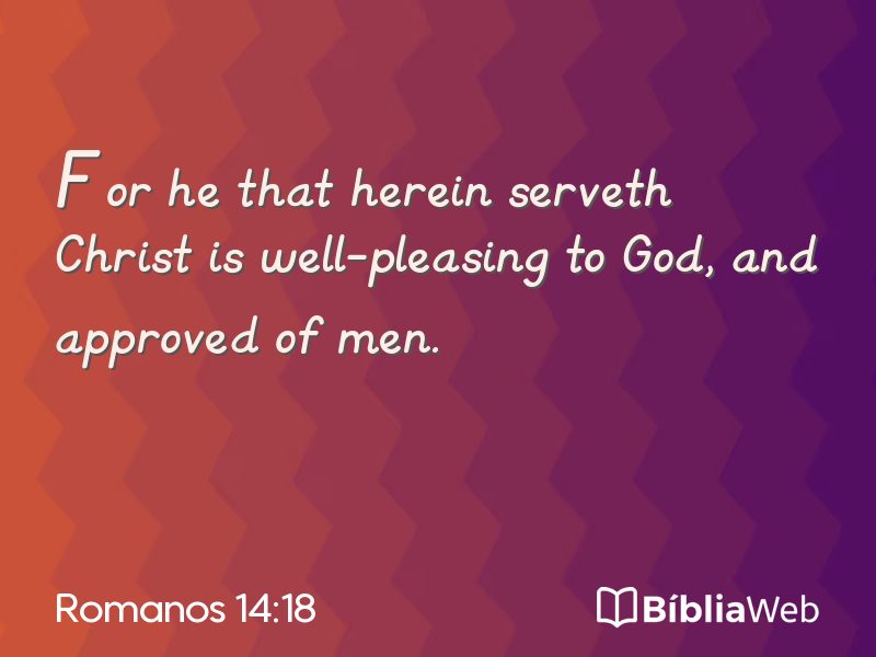 Romanos 14:18 em imagem para compartilhar