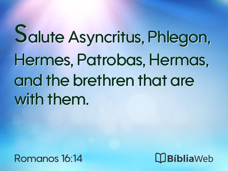 Romanos 16:14 em imagem para compartilhar