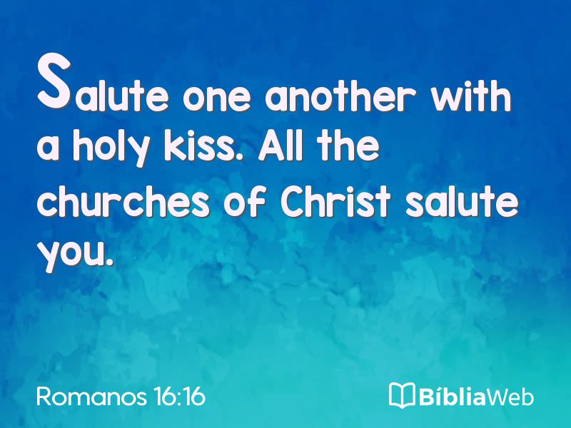 Romanos 16:16 em imagem para compartilhar