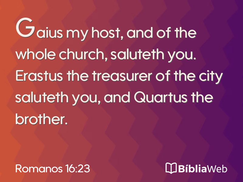 Romanos 16:23 em imagem para compartilhar