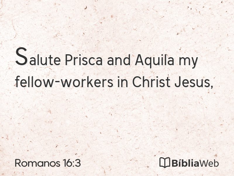 Romanos 16:3 em imagem para compartilhar