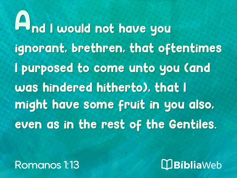 Romanos 1:13 em imagem para compartilhar
