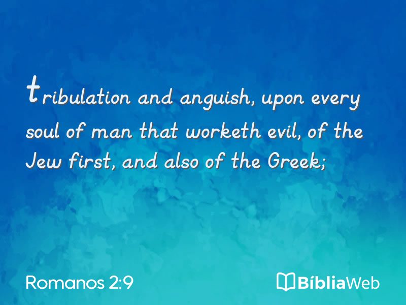 Romanos 2:9 em imagem para compartilhar