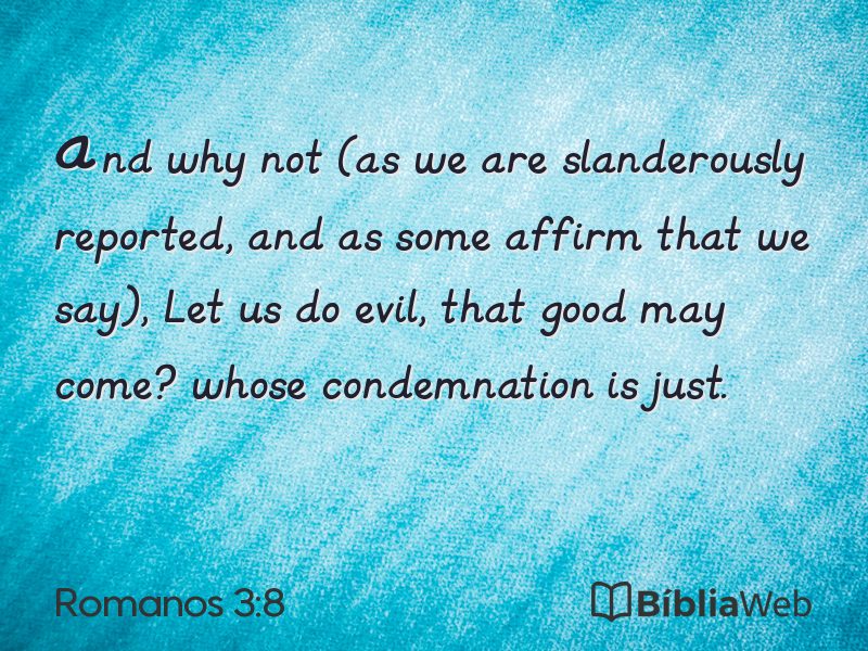 Romanos 3:8 em imagem para compartilhar