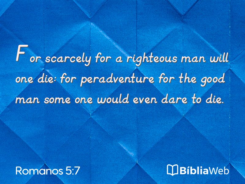 Romanos 5:7 em imagem para compartilhar