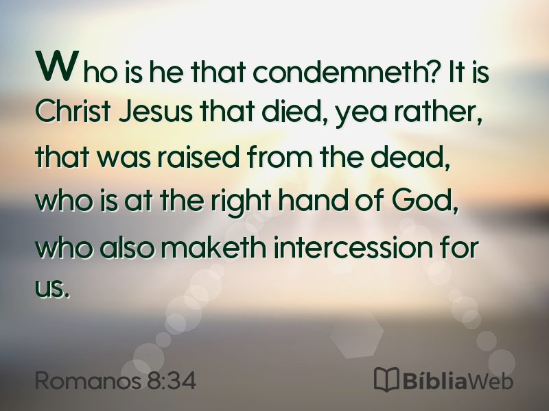 Romanos 8:34 em imagem para compartilhar