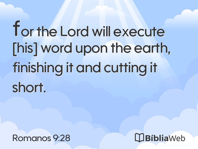 Romanos 9:28 em imagem para compartilhar