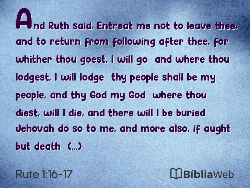 Rute 1:16-17 em imagem para compartilhar