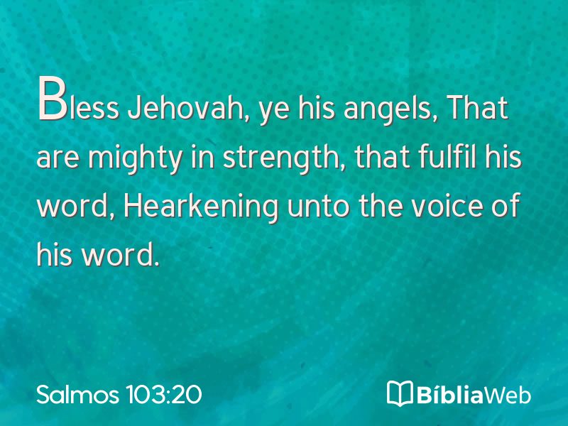 Salmos 103:20 em imagem para compartilhar