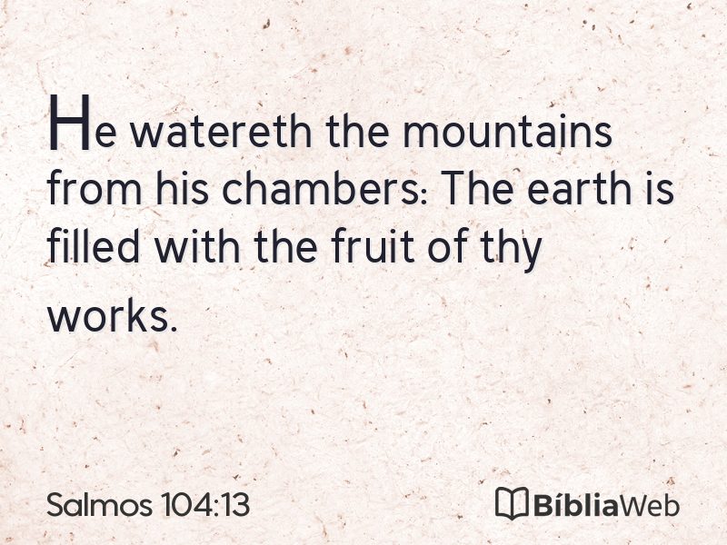 Salmos 104:13 em imagem para compartilhar