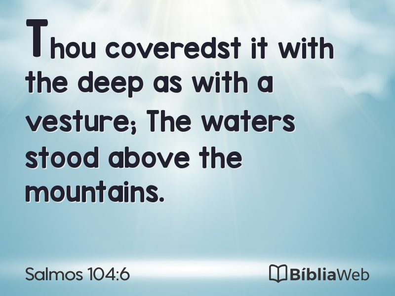 Salmos 104:6 em imagem para compartilhar