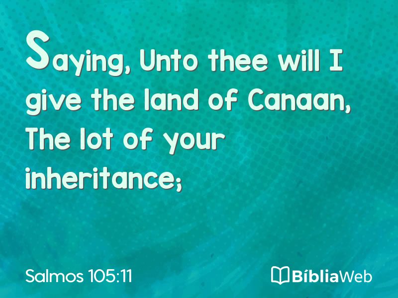 Salmos 105:11 em imagem para compartilhar