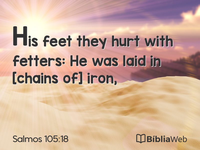 Salmos 105:18 em imagem para compartilhar