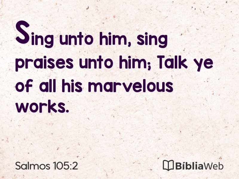 Salmos 105:2 em imagem para compartilhar