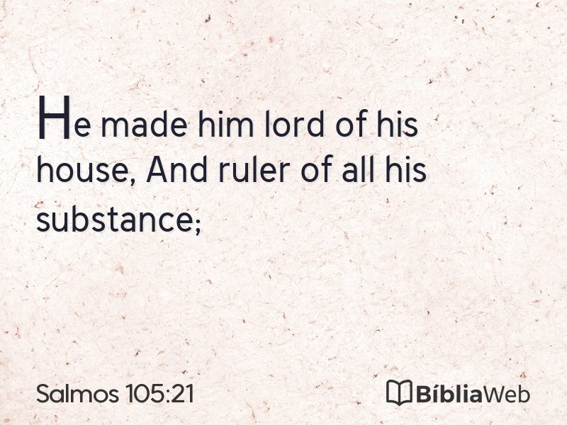 Salmos 105:21 em imagem para compartilhar