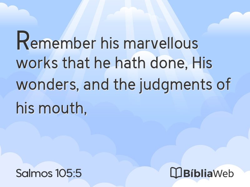 Salmos 105:5 em imagem para compartilhar