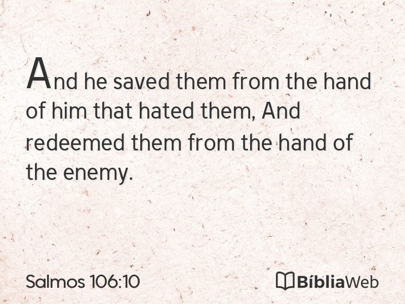 Salmos 106:10 em imagem para compartilhar