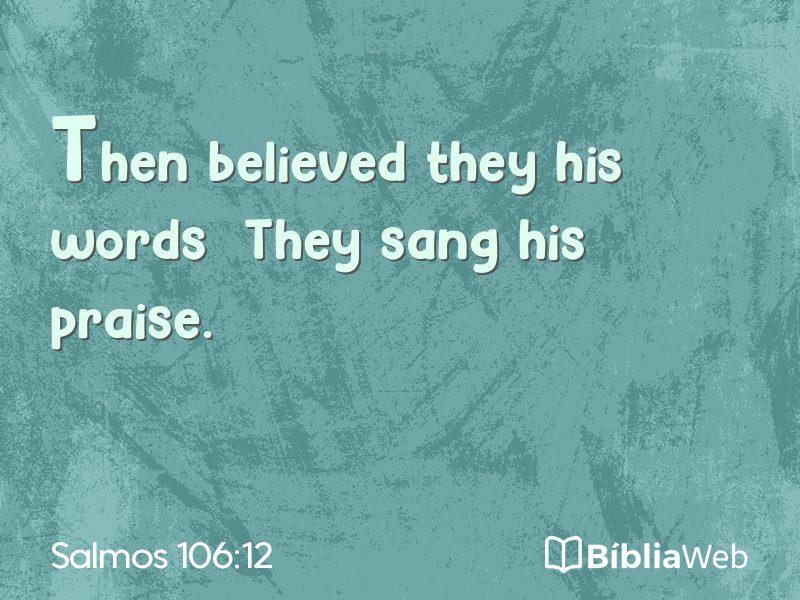 Salmos 106:12 em imagem para compartilhar