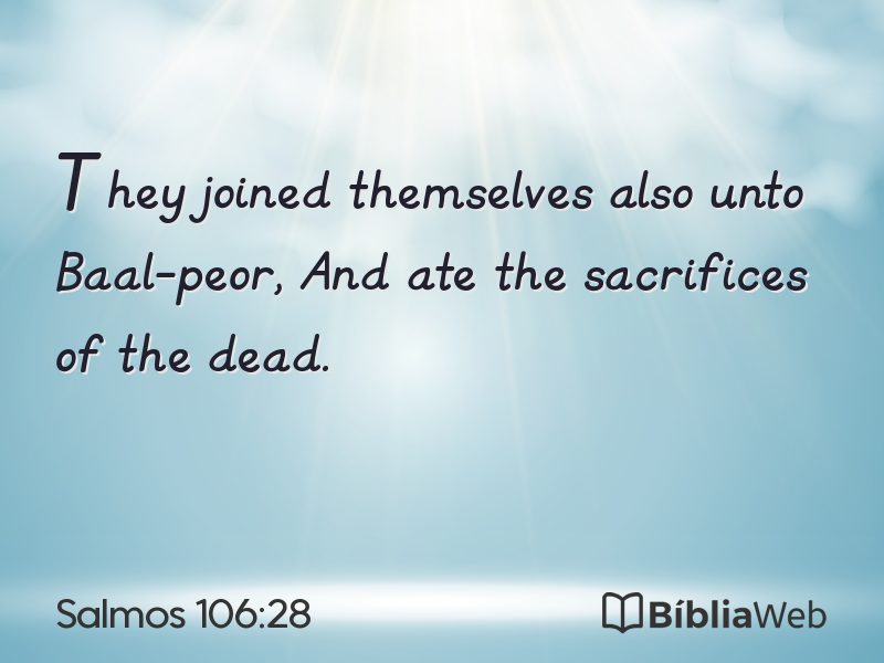 Salmos 106:28 em imagem para compartilhar
