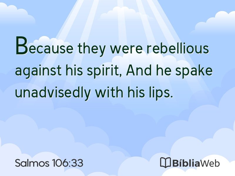 Salmos 106:33 em imagem para compartilhar