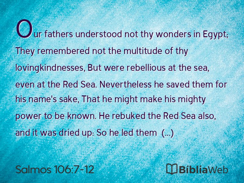 Salmos 106:7-12 em imagem para compartilhar