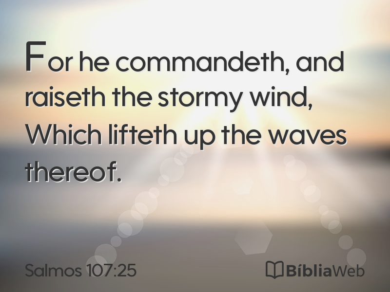 Salmos 107:25 em imagem para compartilhar