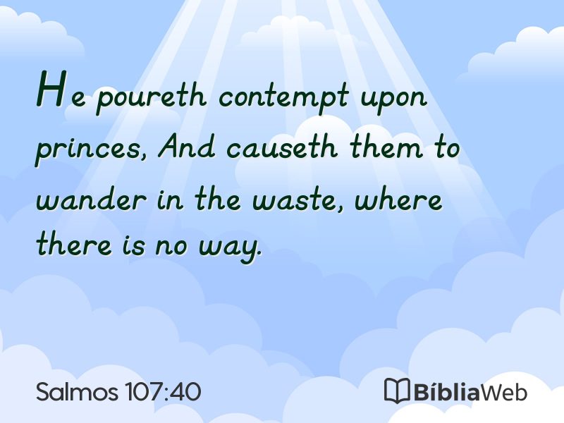 Salmos 107:40 em imagem para compartilhar