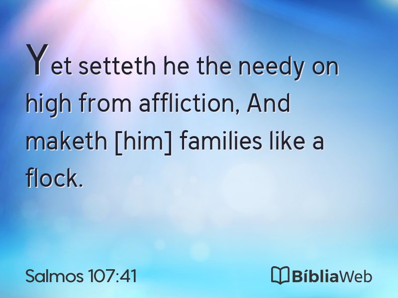 Salmos 107:41 em imagem para compartilhar