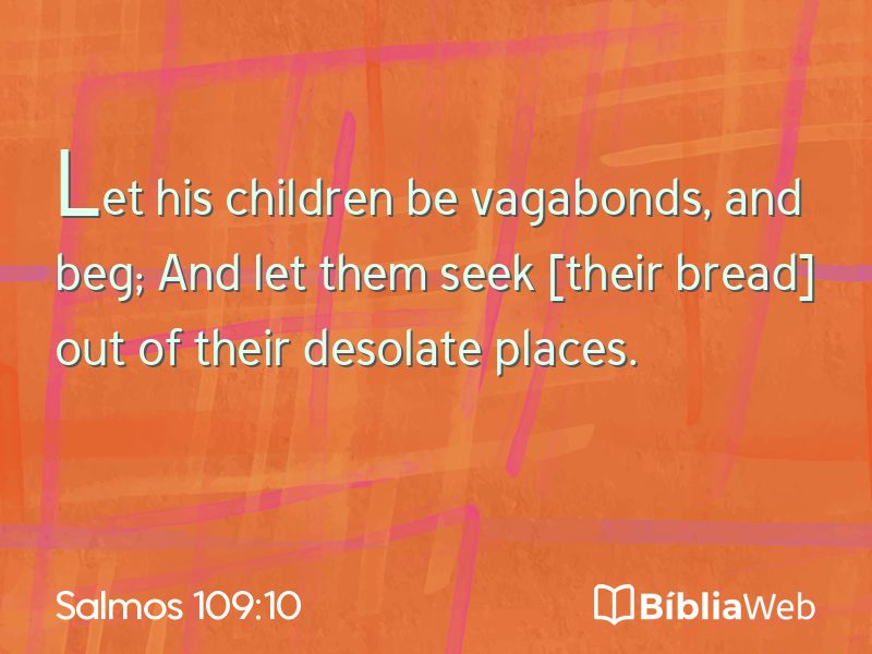 Salmos 109:10 em imagem para compartilhar