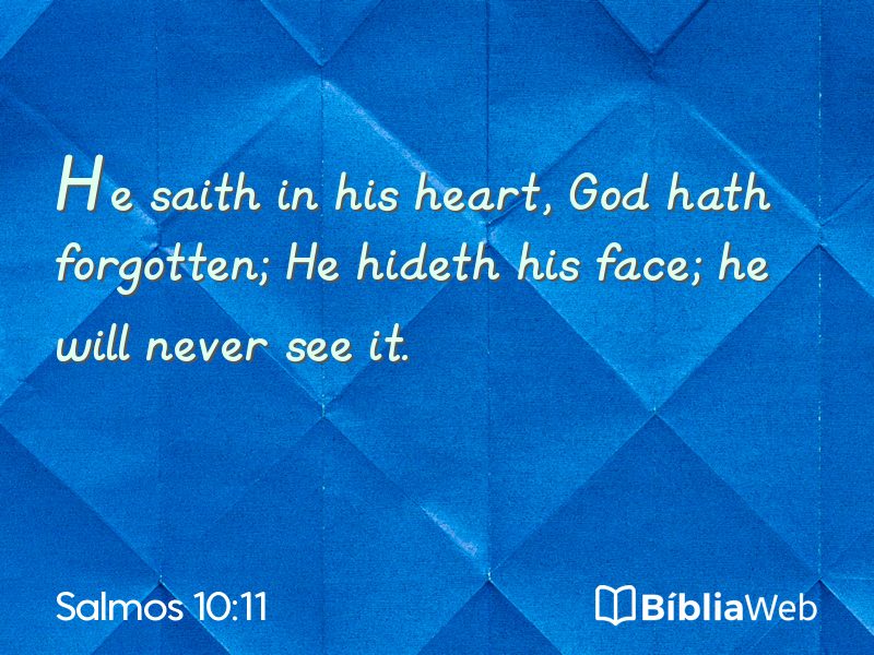 Salmos 10:11 em imagem para compartilhar