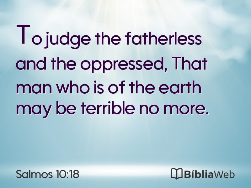 Salmos 10:18 em imagem para compartilhar