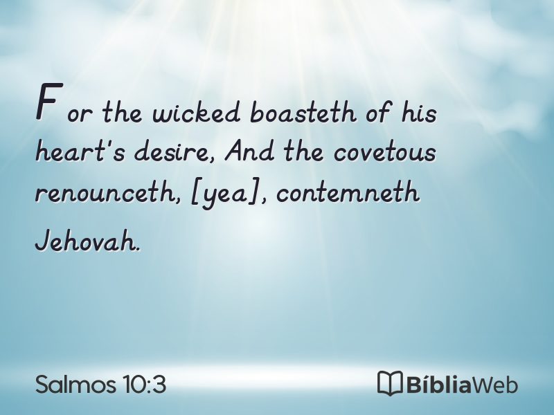 Salmos 10:3 em imagem para compartilhar