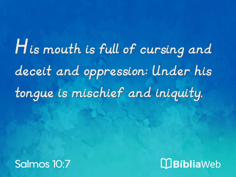 Salmos 10:7 em imagem para compartilhar