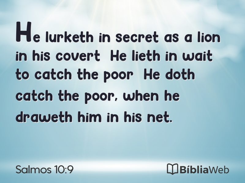 Salmos 10:9 em imagem para compartilhar