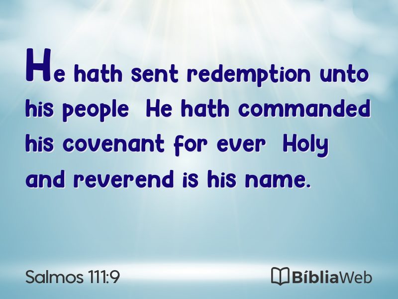 Salmos 111:9 em imagem para compartilhar