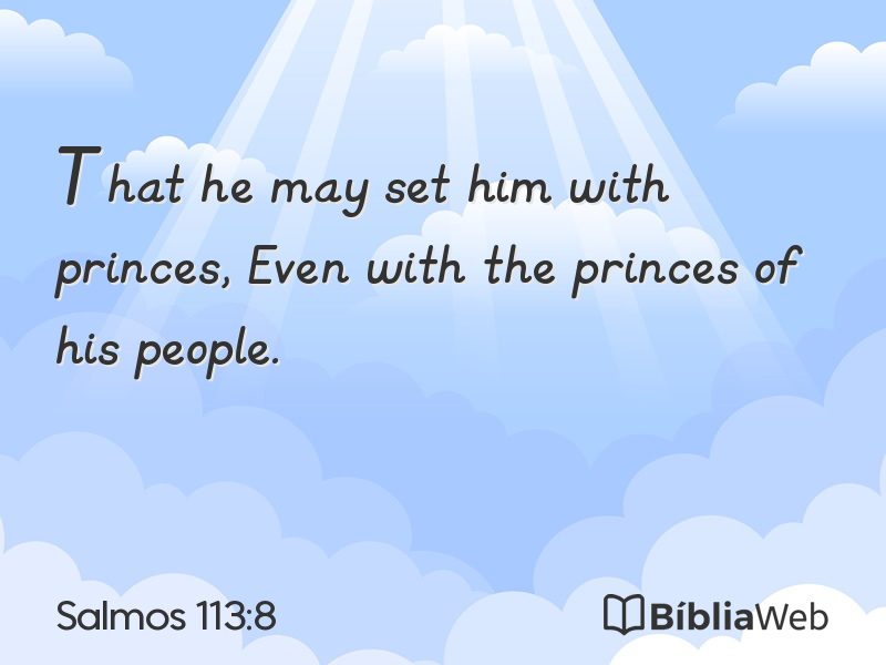 Salmos 113:8 em imagem para compartilhar