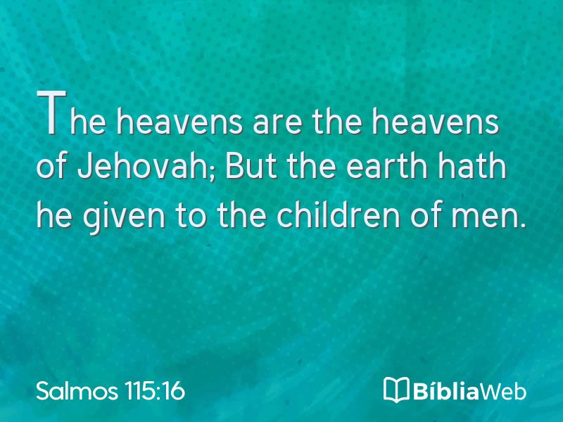 Salmos 115:16 em imagem para compartilhar