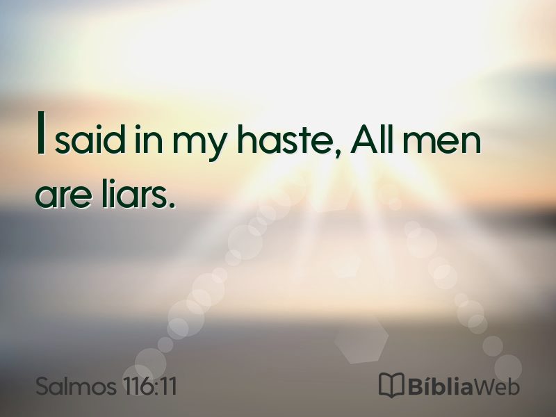 Salmos 116:11 em imagem para compartilhar