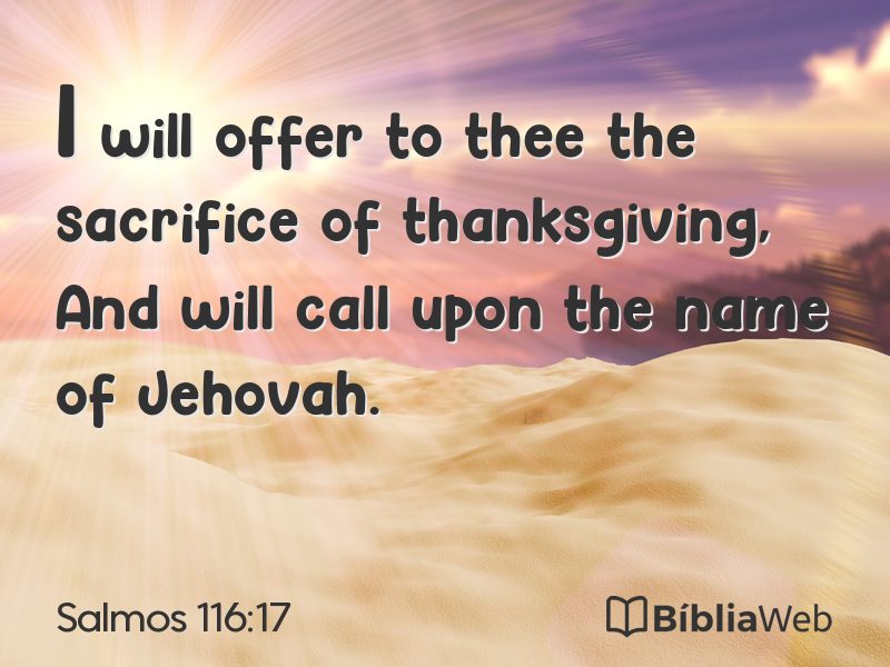 Salmos 116:17 em imagem para compartilhar