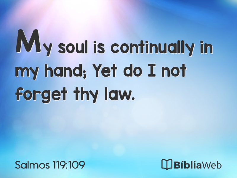 Salmos 119:109 em imagem para compartilhar