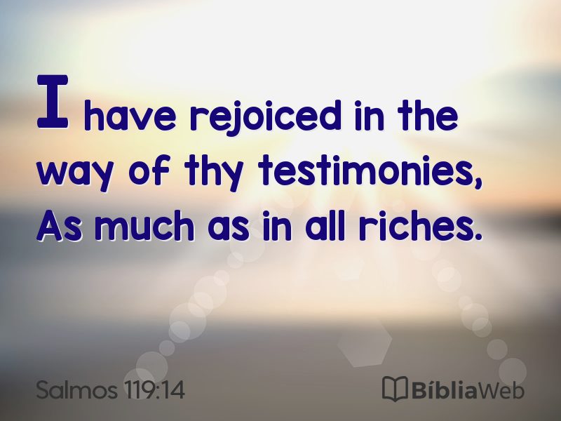 Salmos 119:14 em imagem para compartilhar