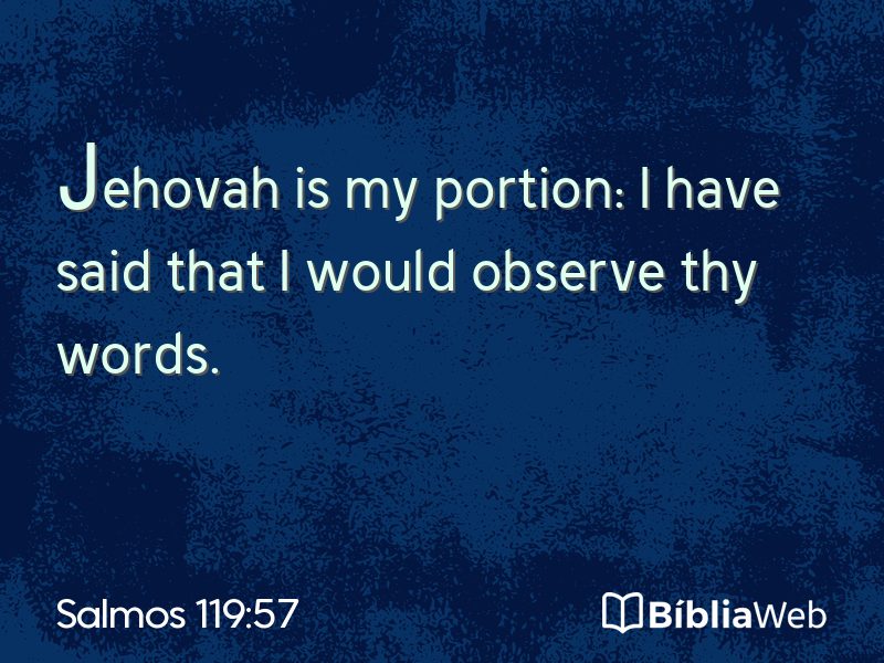 Salmos 119:57 em imagem para compartilhar