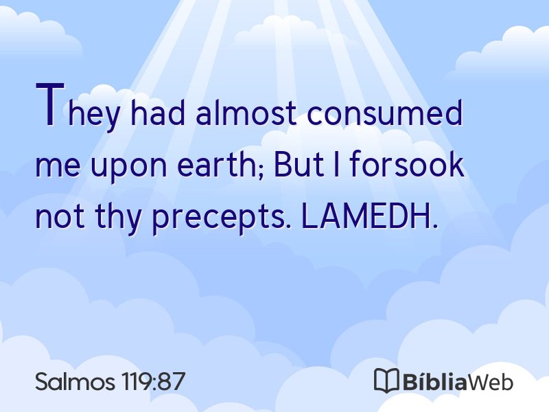 Salmos 119:87 em imagem para compartilhar