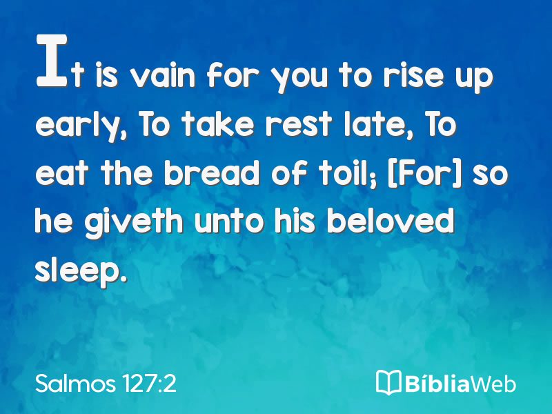 Salmos 127:2 em imagem para compartilhar