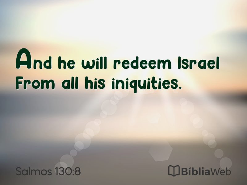Salmos 130:8 em imagem para compartilhar