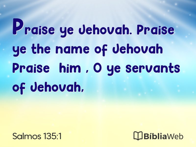 Salmos 135:1 em imagem para compartilhar
