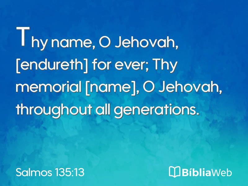 Salmos 135:13 em imagem para compartilhar