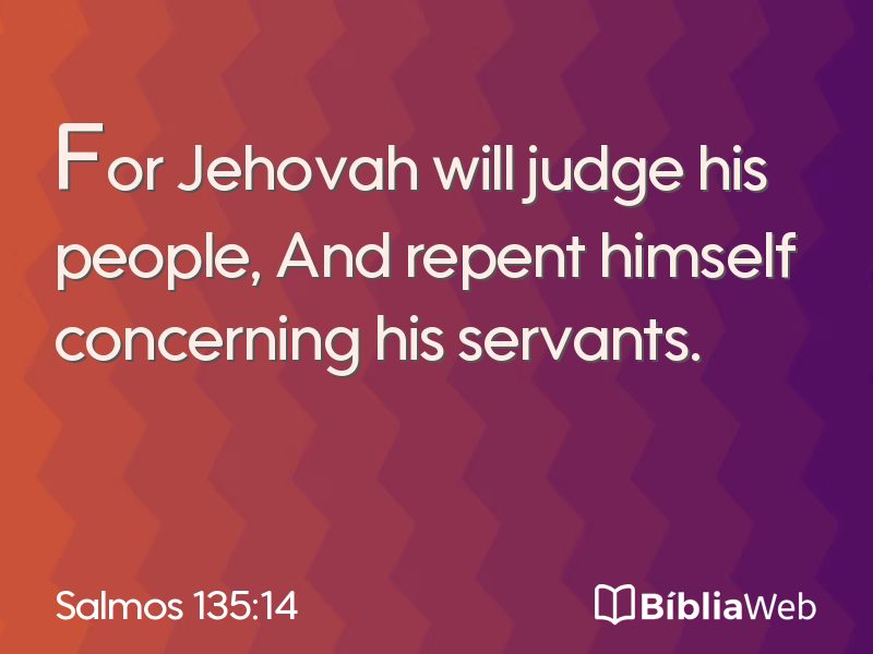 Salmos 135:14 em imagem para compartilhar